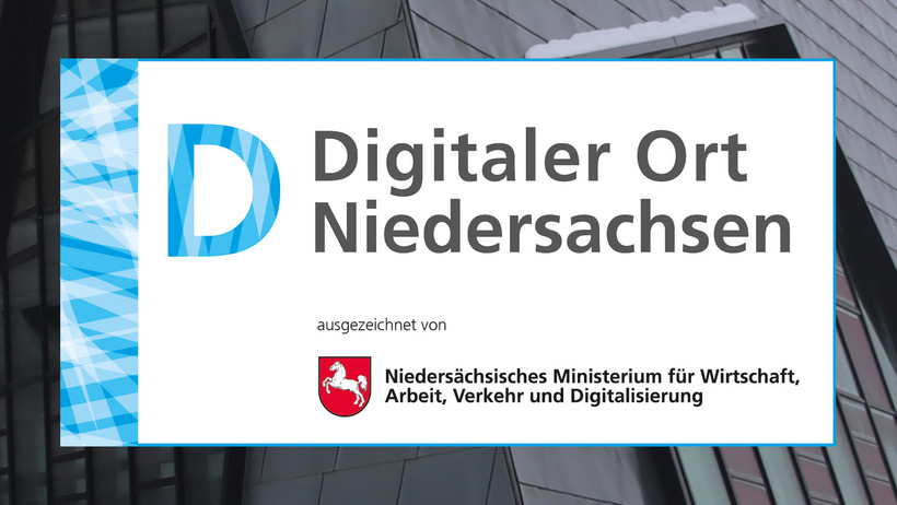 Logo Digitaler Ort Niedersachsen, ausgezeichnet von Niedersächsisches Ministerium für Wirtschaft, Arbeit, Verkehr und Digitalisierung