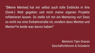 enterJOB Statement von Mentorin Tijen Onaran