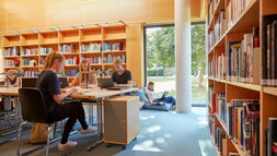 Studierende arbeiten in der Bibliothek