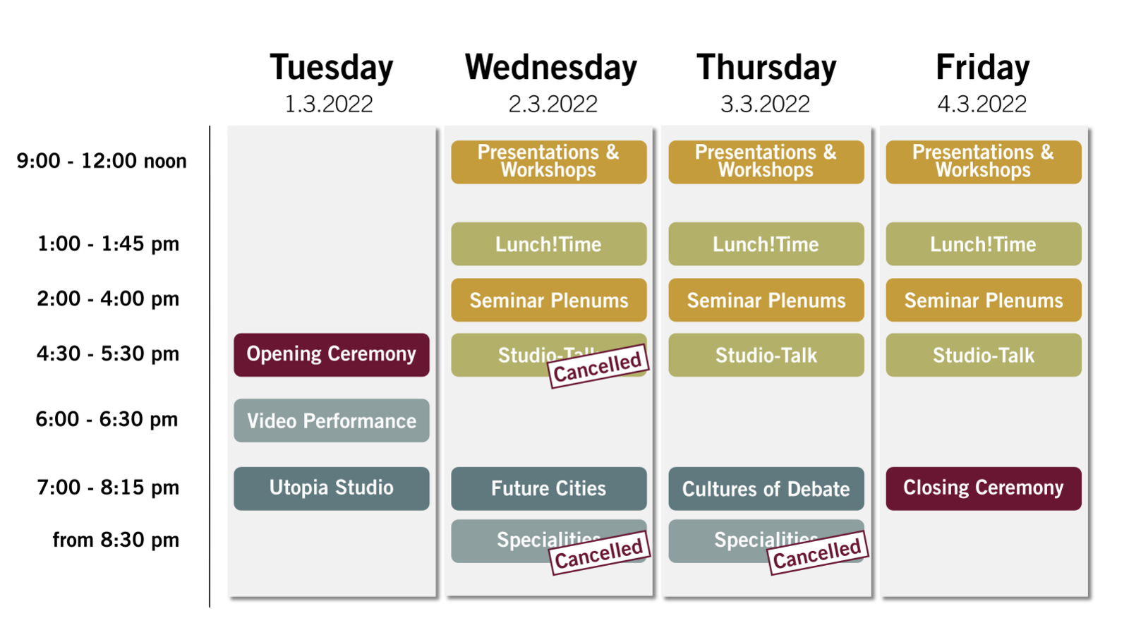 Overview of the 2022 Conference Week programme