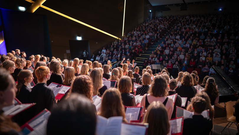Der Leuphana Chor beim Semesterabschlusskonzert im Januar 2025