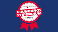 Plakette des NBank Gründungsstipendiums