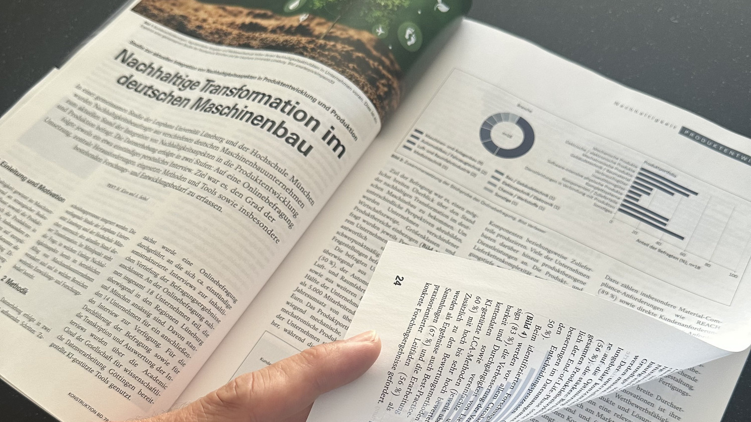 Der Artikel „Nachhaltige Transformation im deutschen Maschinenbau – Studie zur aktuellen Integration von Nachhaltigkeitsaspekten in Produktentwicklung und Produktion“ ist in der Fachzeitschrift „Konstruktion“, 78(9) erschienen