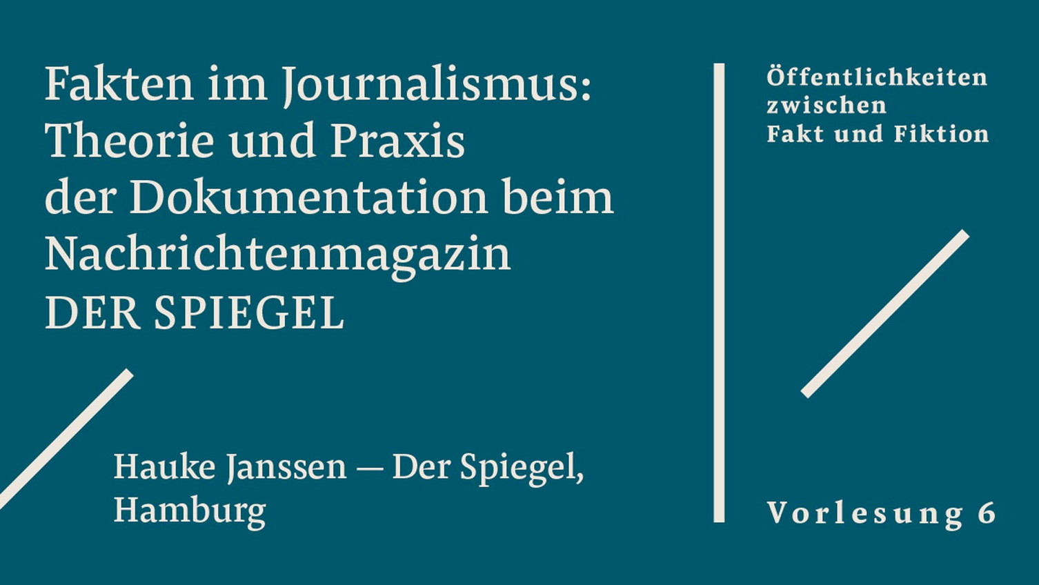 Plakat zur Vorlesung