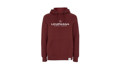 Hoodie rot mit Leuphana Logo