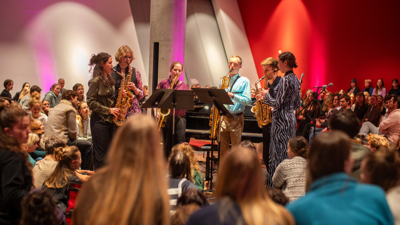 Ein Bläser-Ensemble des Kammermusikprogramms bei den Winter Picnics 2024
