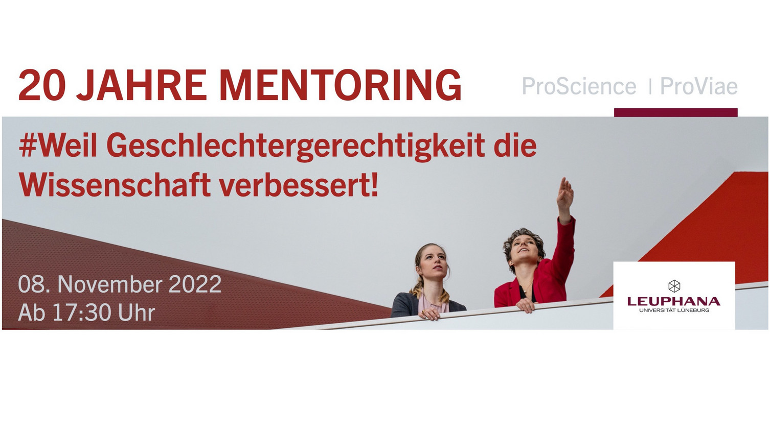 Einladung zum Jubiläum Banner mit Text: 20 Jahre Mentoring
