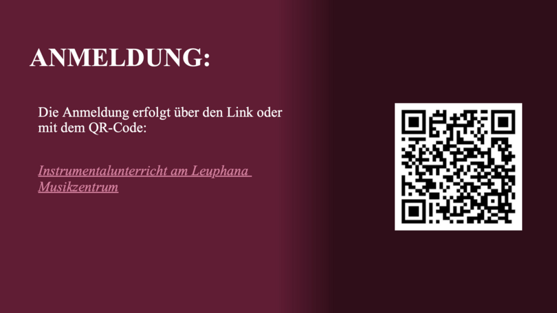 Anmeldecode für den Instrumentalunterricht WiSe 26/27