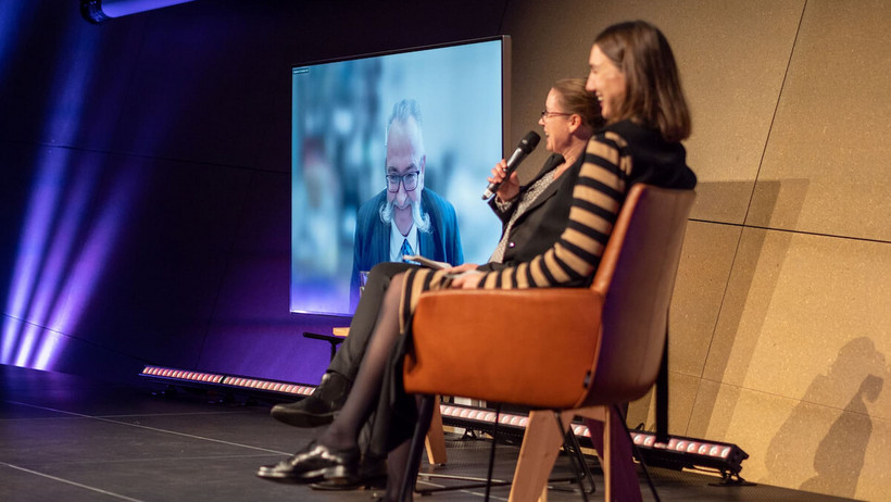 Johannes Vogel, Generaldirektor des Museums für Naturkunde in Berlin, im Gespräch mit Prof. Dr. Sylvia Haider und Prof. Dr. Lynn Rother