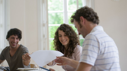 Group work with three students