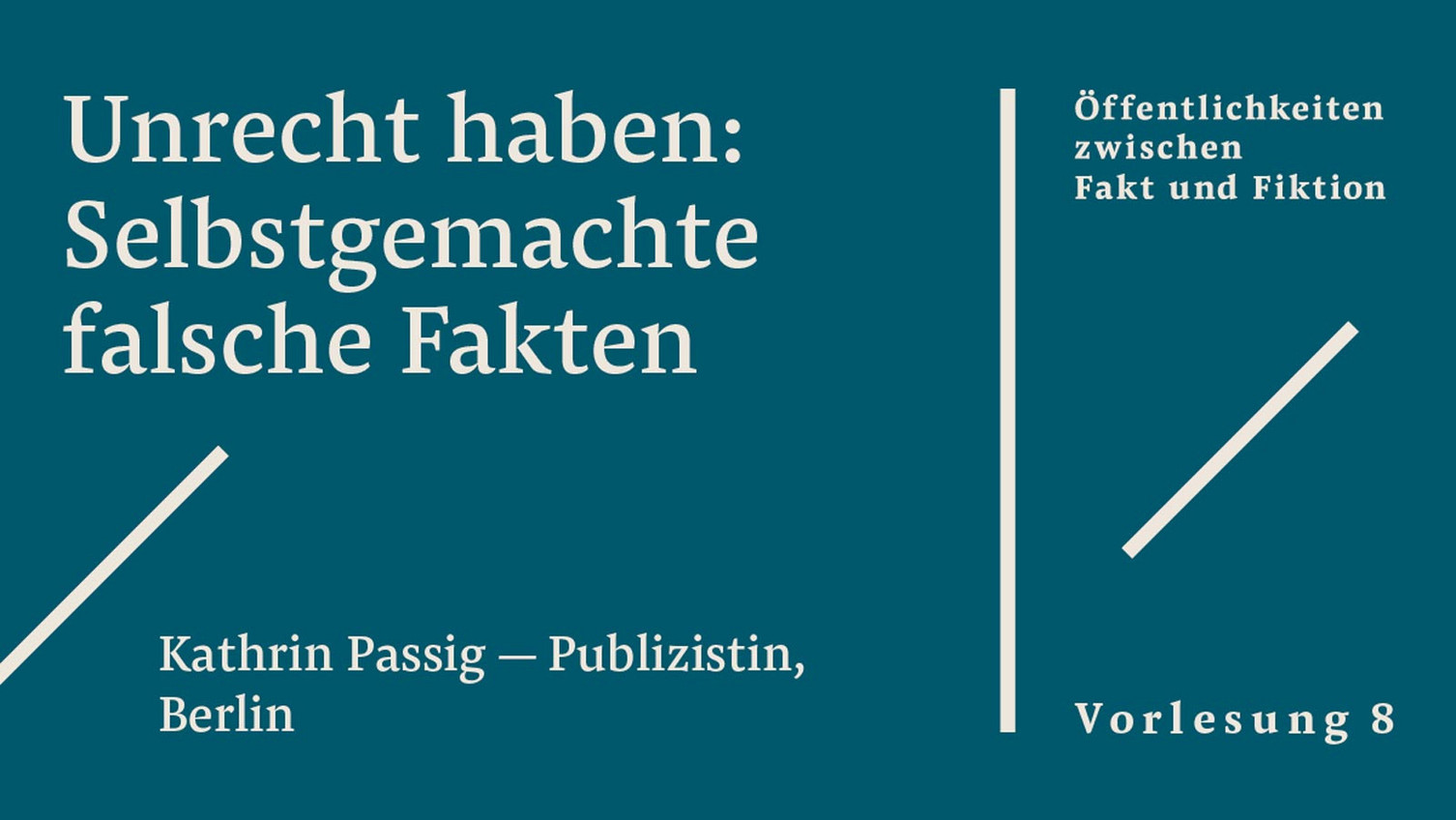 Plakat zur Vorlesung