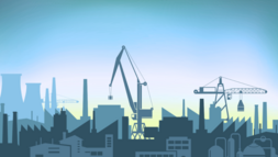 Silouette einer Industrielandschaft