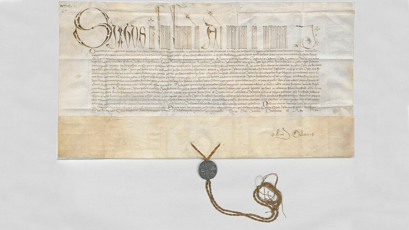 Urkunde von 1579, Vorderseite