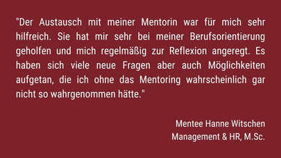 enterJOB Statement von Mentee Hanne Witschen