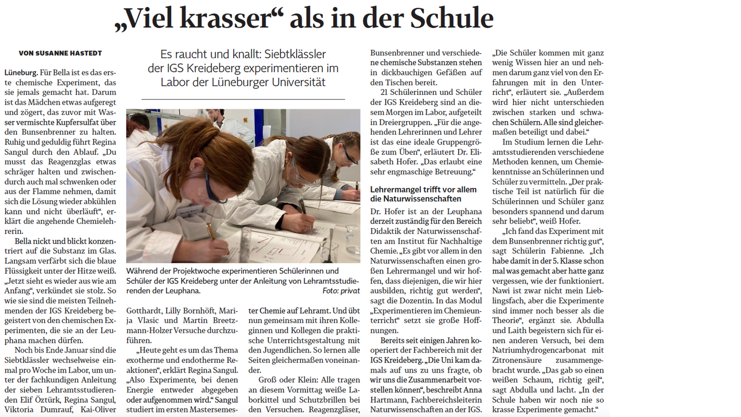 Beitrag in der Landeszeitung (LZ) vom 22. Januar 2024