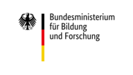 Hier sehen Sie das Logo des Bundesministeriums für Bildung und Forschung, bestehend aus dem Wappentier, einer vertikalen Linie in den Farben schwarz rot gold sowie dem Schriftzug der Ministeriumsbezeichnung