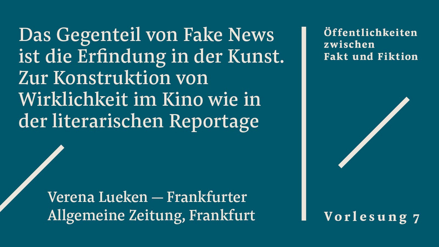Plakat zur Vorlesung