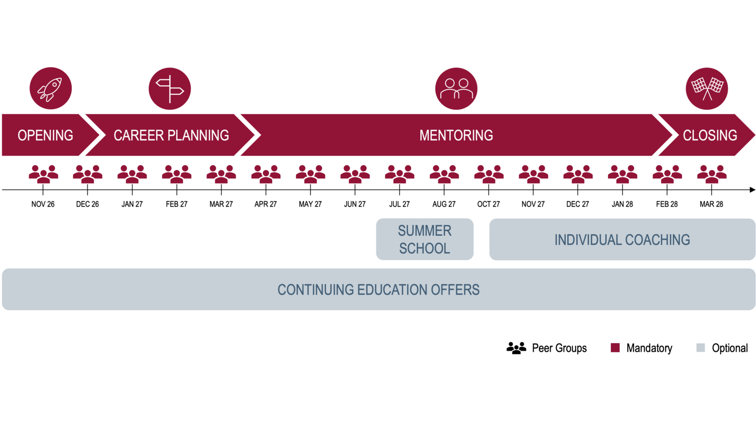 Structure of the ProViae mentoring programme