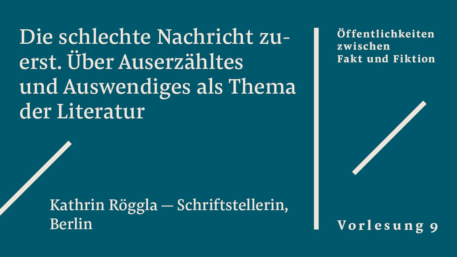 Plakat zur Vorlesung