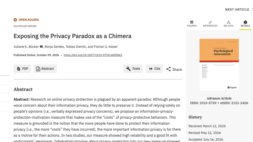 The Privacy Paradox New publication!