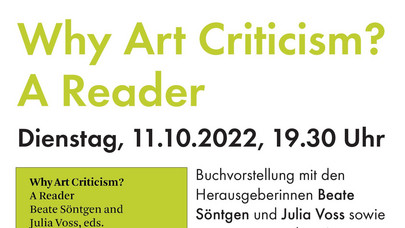 Poster Buchvorstellung Why Art Criticism