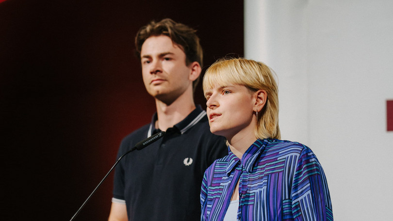 AStA Spokespersons Helene Stephan and Philipp Näser