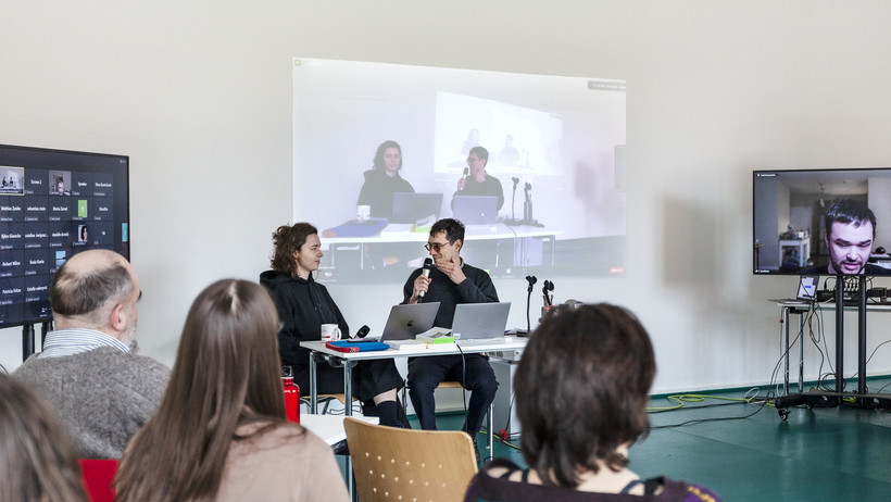 Tamara Antonijevic and Christopher Weickenmeier at the workshop “Assistances (Working Title)” 