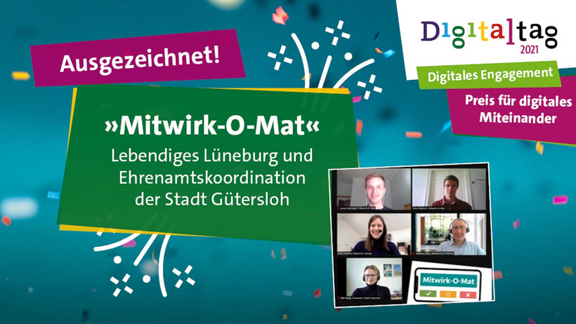 The Mitwirk-O-Mat won in the category "Digital Engagement".