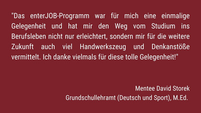 enterJOB Statement von Mentee David Storek
