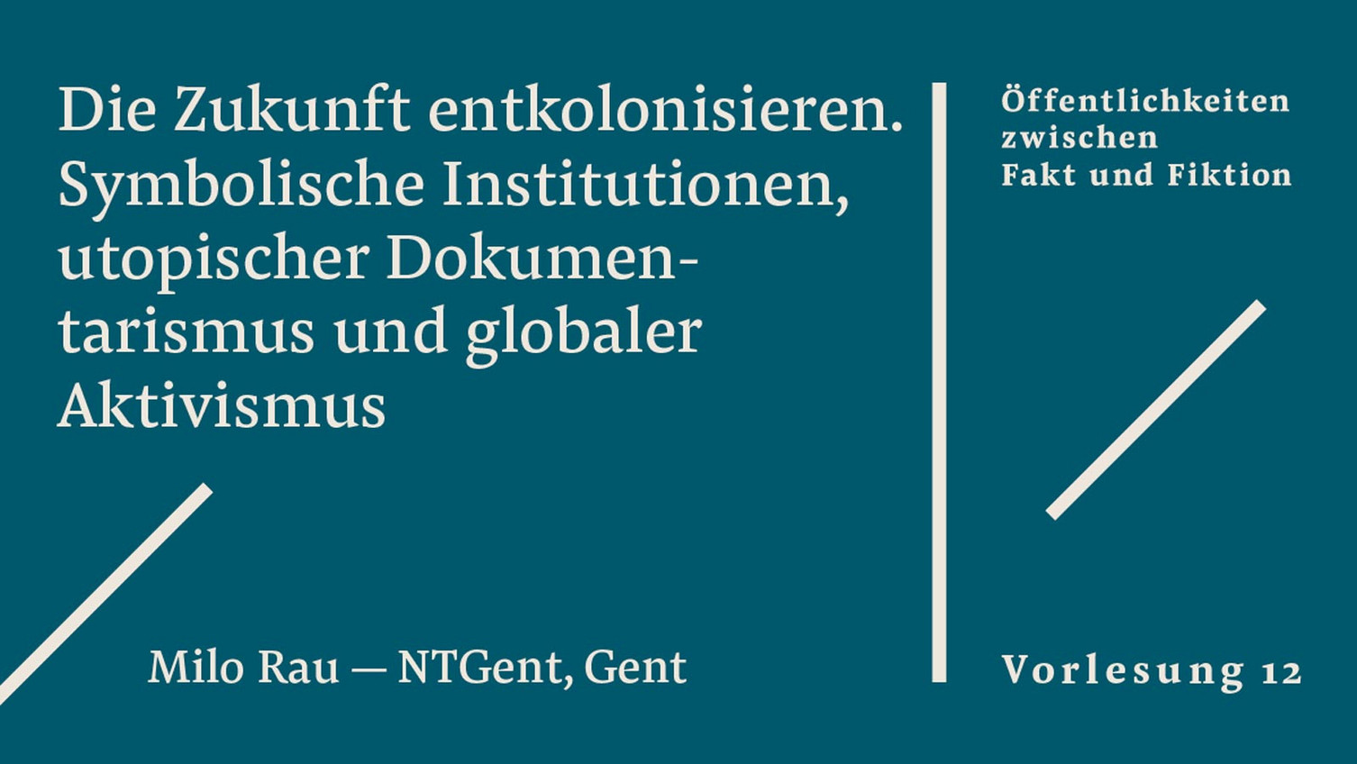 Plakat zur Vorlesung