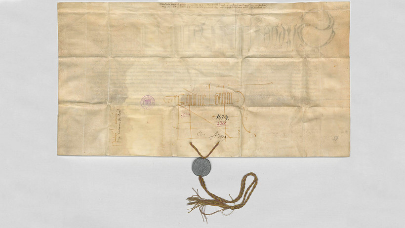 Urkunde von 1579, Rückseite